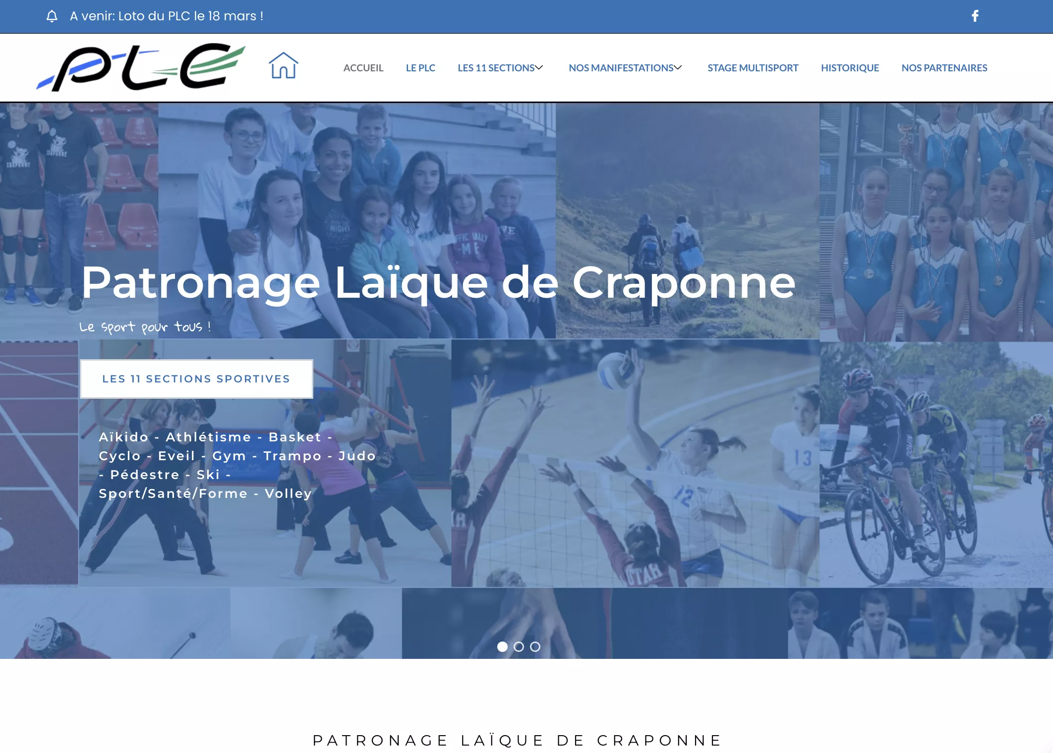Site internet du PLC Craponne